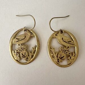 American Eagle AE Women’s Vintage Bird Gold Brass Earrings